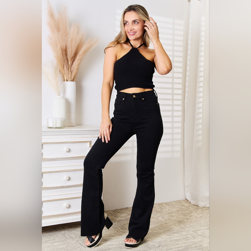 Basic Bae Halter Neck Ribbed Cropped Knit Top - Picture 3 of 6